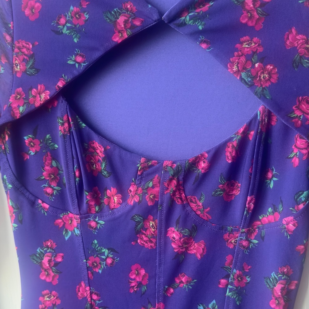 NWOT AFRM Jem Dress in the "Purple Garden" floral print Size S/P - Picture 6 of 8